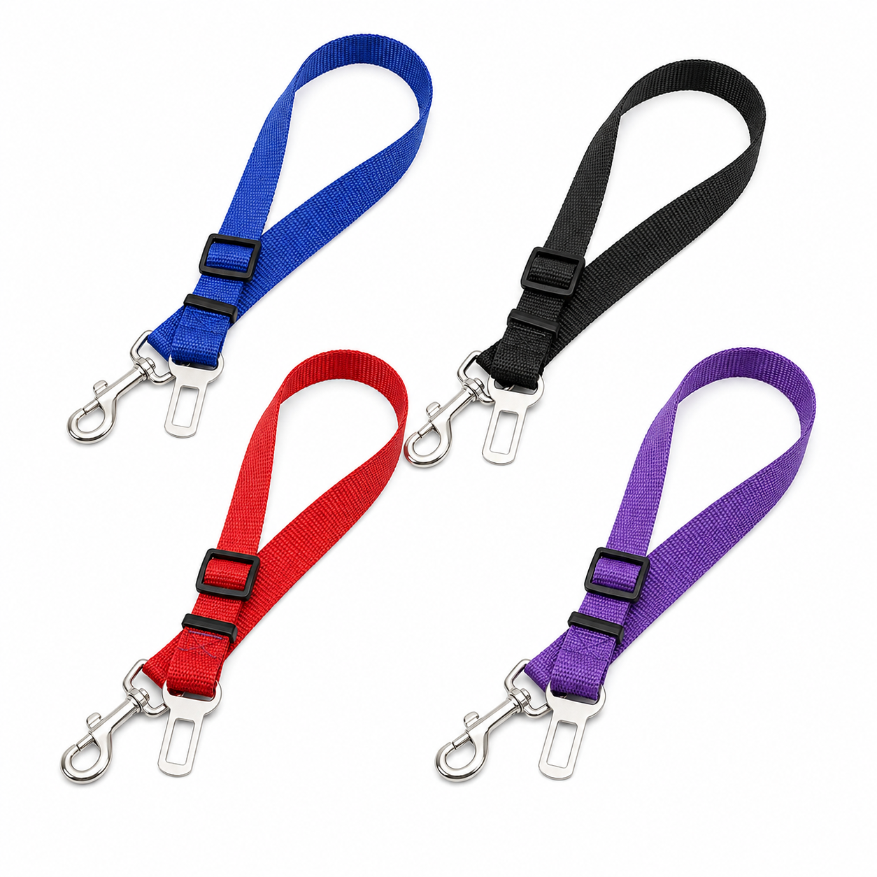 PawCare honden autogordel in blauw, zwart, rood en paars