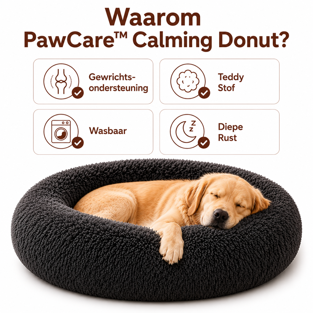 PawCare™ Calming Donut Hondenbed