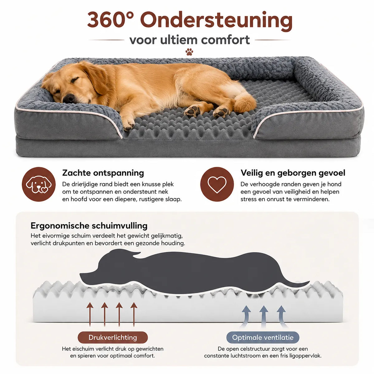 PawCare™ ComfortLuxe Hondenbed