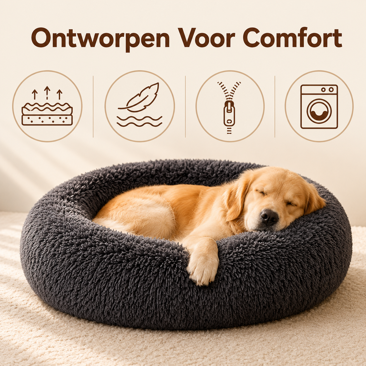 PawCare™ Calming Donut Hondenbed