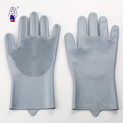 PawCare silicone massage glove grey