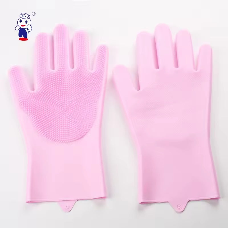 PawCare silicone massage glove pink